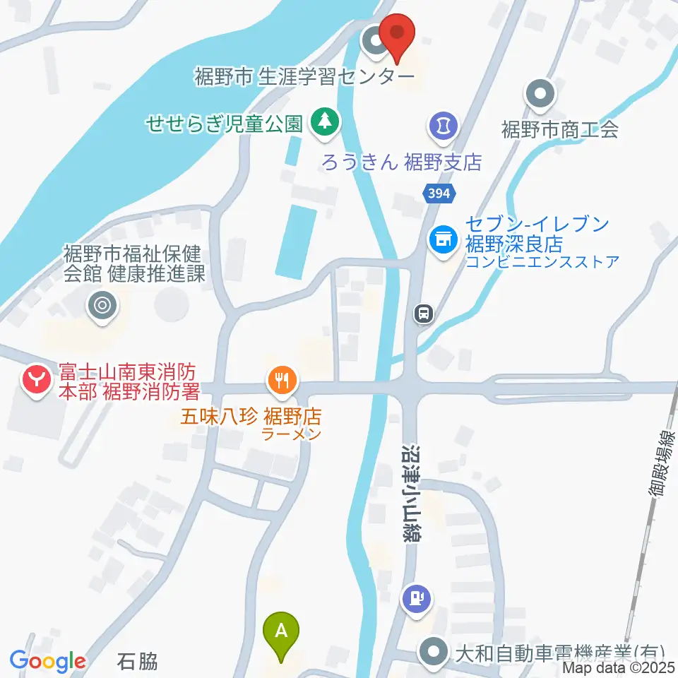 裾野市生涯学習センター ゆうあいプラザ周辺のホテル一覧地図