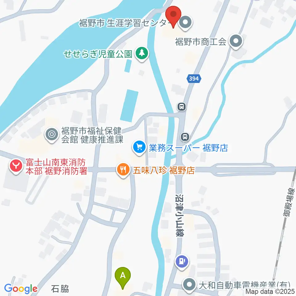 裾野市生涯学習センター ゆうあいプラザ周辺のホテル一覧地図