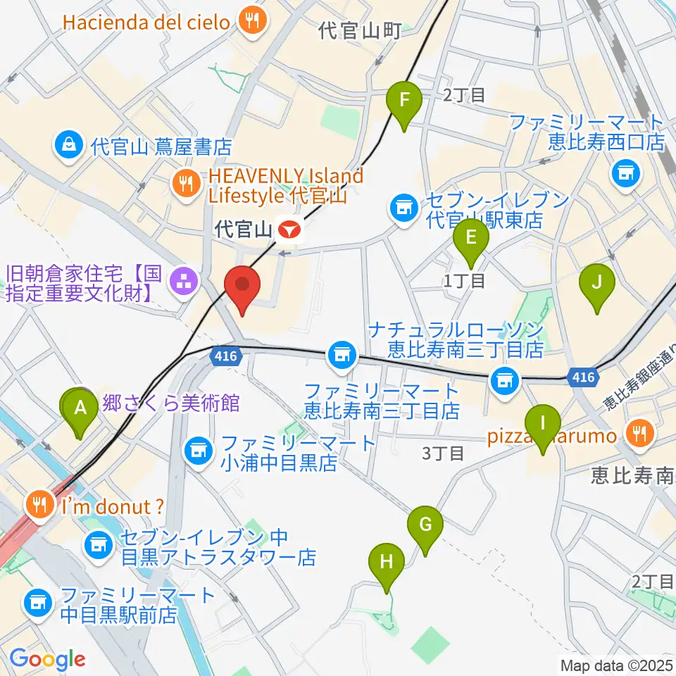 代官山B1FLAT周辺のホテル一覧地図
