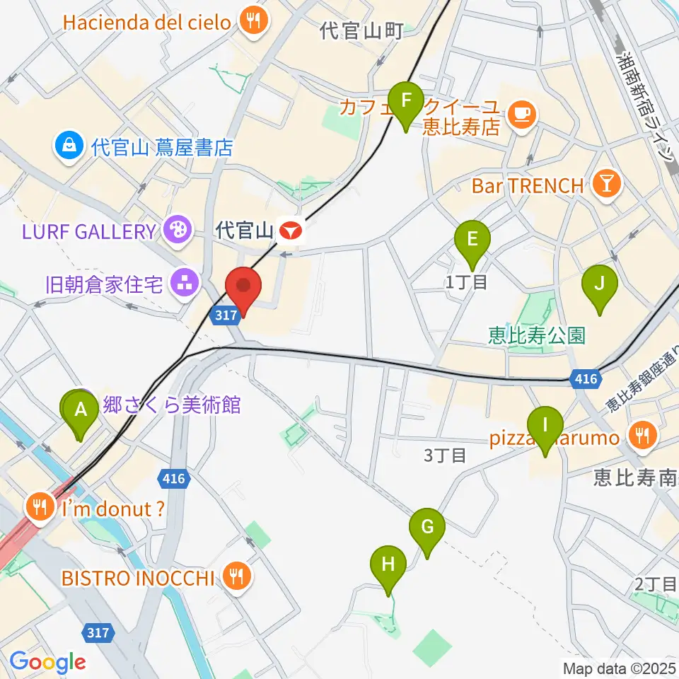 代官山B1FLAT周辺のホテル一覧地図