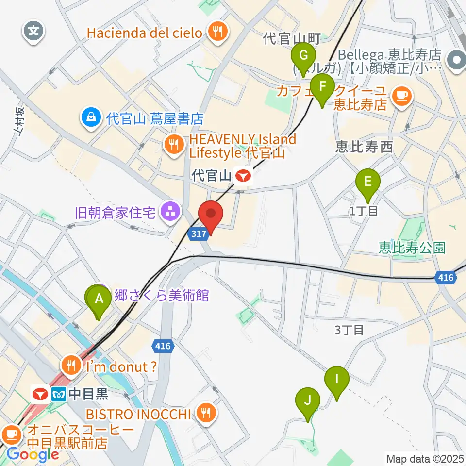 代官山B1FLAT周辺のホテル一覧地図