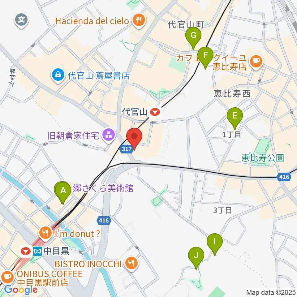 代官山B1FLAT周辺のホテル一覧地図