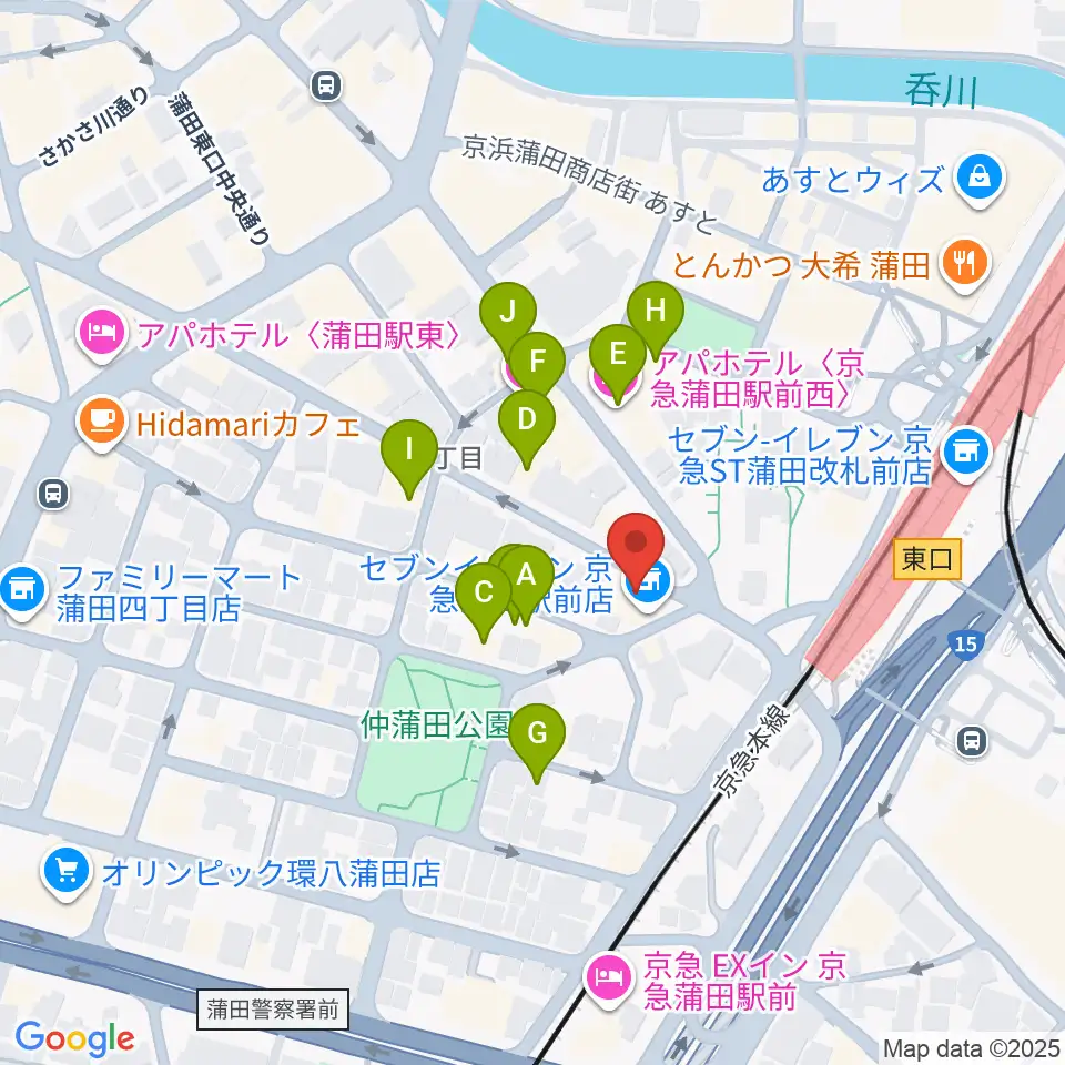 スター楽器蒲田センター周辺のホテル一覧地図