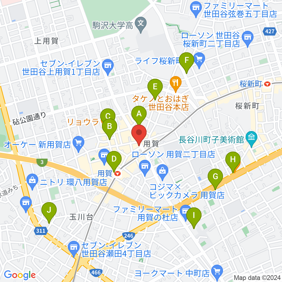 用賀 お琴・三味線・尺八教室周辺のホテル一覧地図