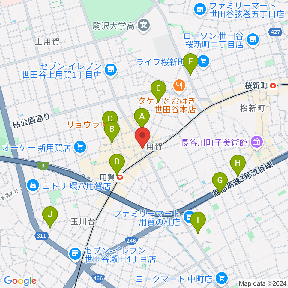 用賀 お琴・尺八・篠笛教室周辺のホテル一覧地図