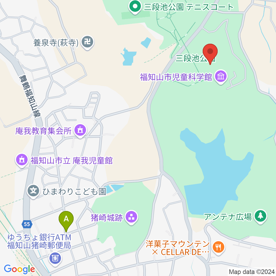 三段池公園総合体育館周辺のホテル一覧地図