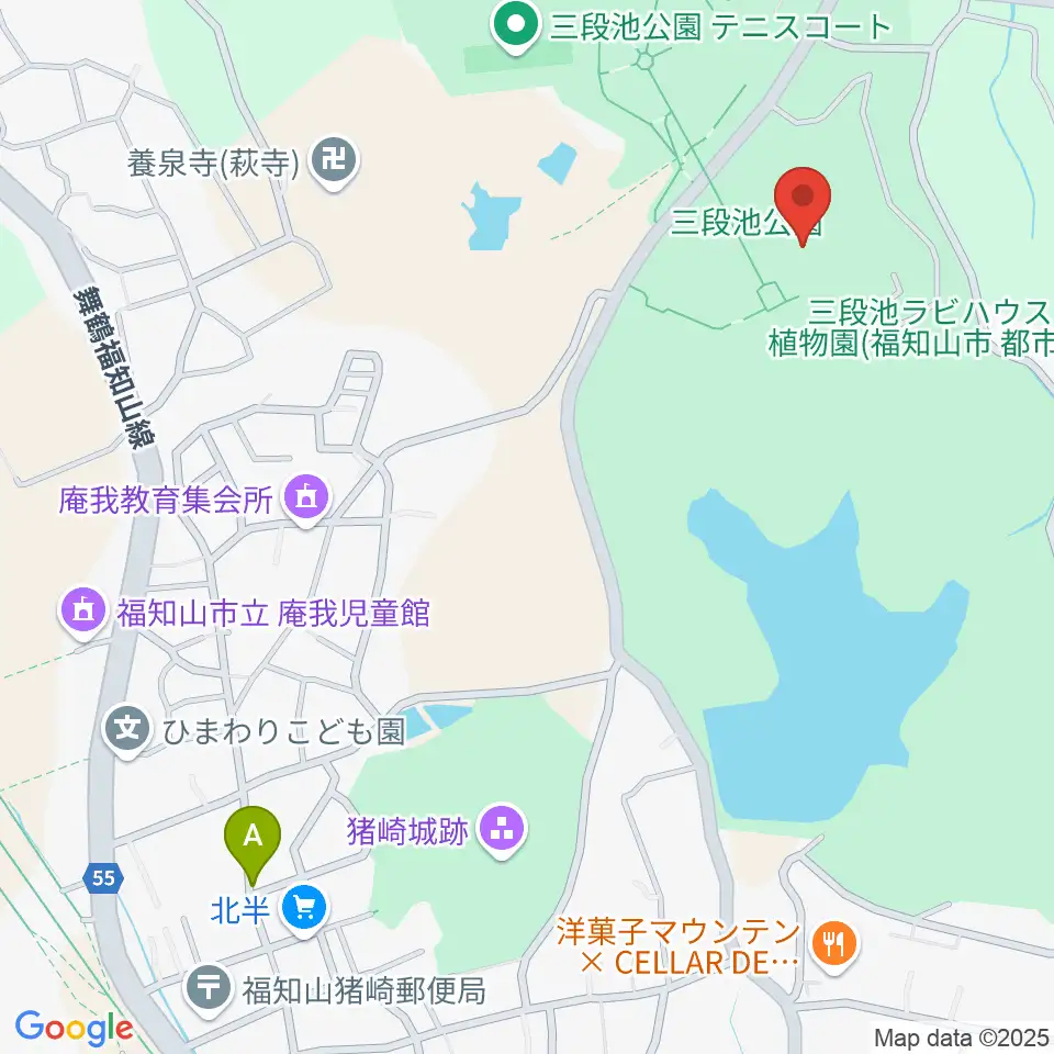 三段池公園総合体育館周辺のホテル一覧地図