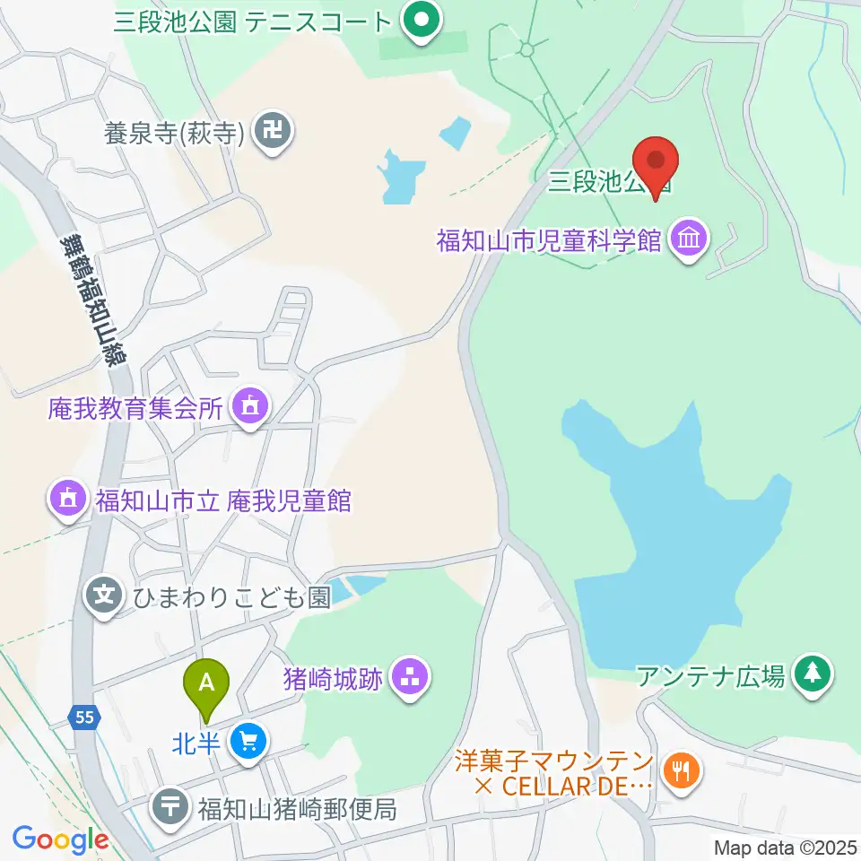 三段池公園総合体育館周辺のホテル一覧地図