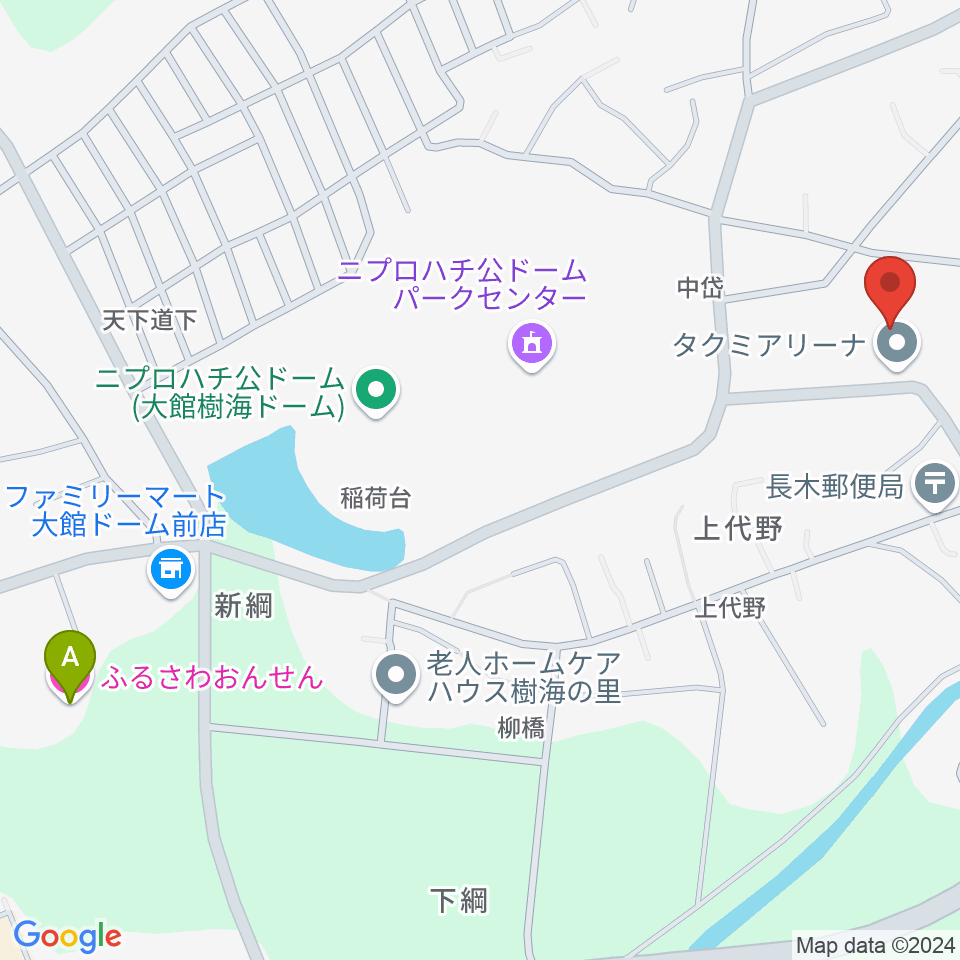 タクミアリーナ（大館市樹海体育館）周辺のホテル一覧地図