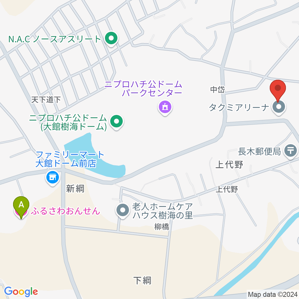 タクミアリーナ周辺のホテル一覧地図