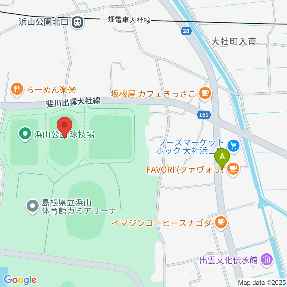 島根県立浜山公園補助競技場周辺のホテル一覧地図