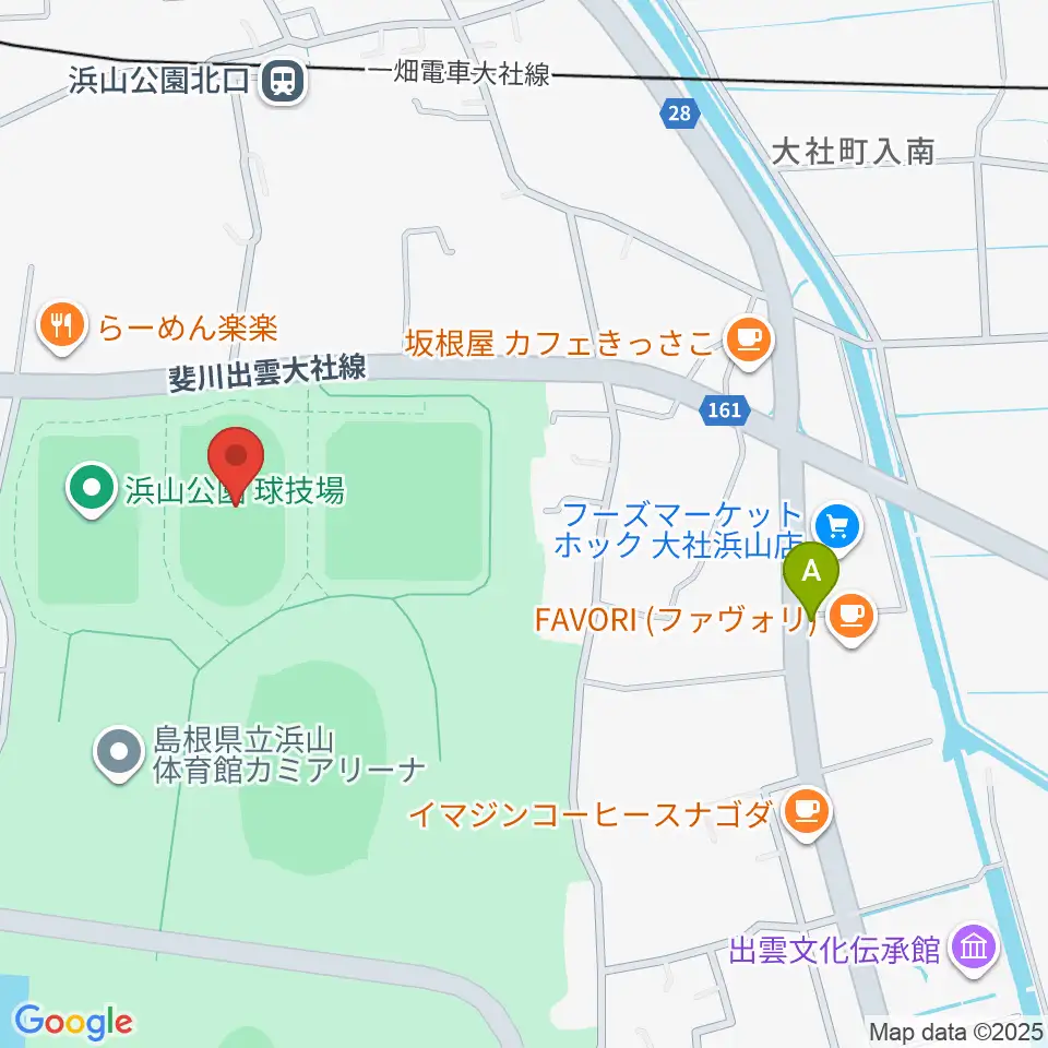 島根県立浜山公園補助競技場周辺のホテル一覧地図