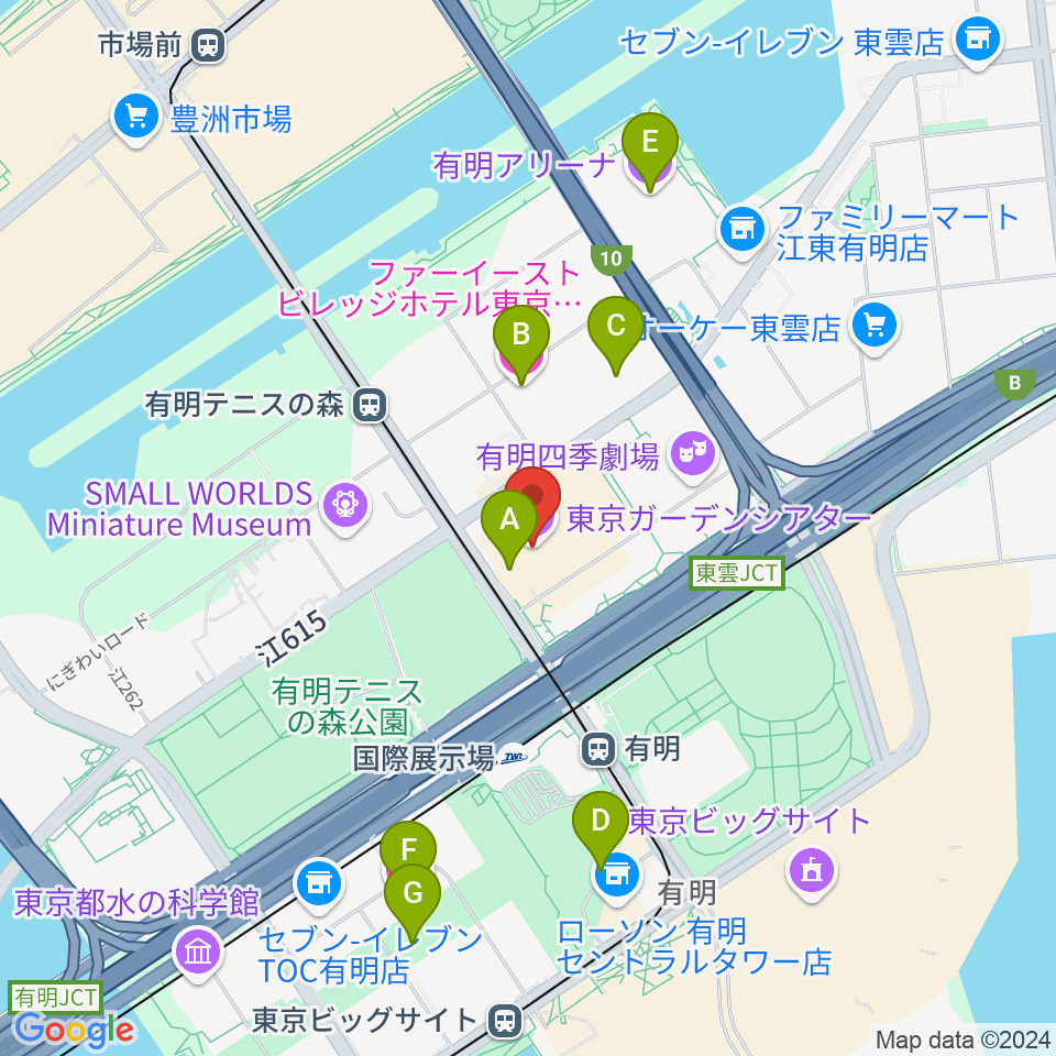 東京ガーデンシアター周辺のホテル一覧地図