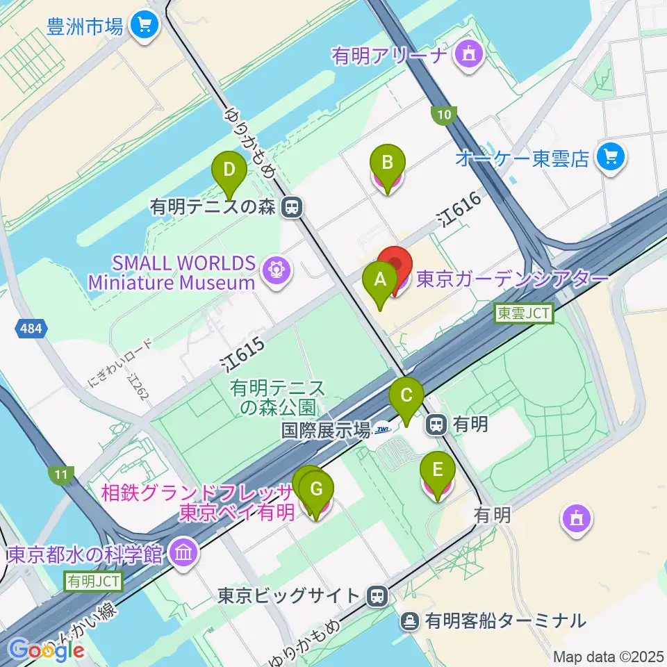 東京ガーデンシアター周辺のホテル一覧地図