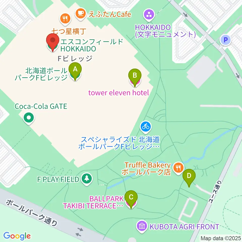エスコンフィールドHOKKAIDO周辺のホテル一覧地図