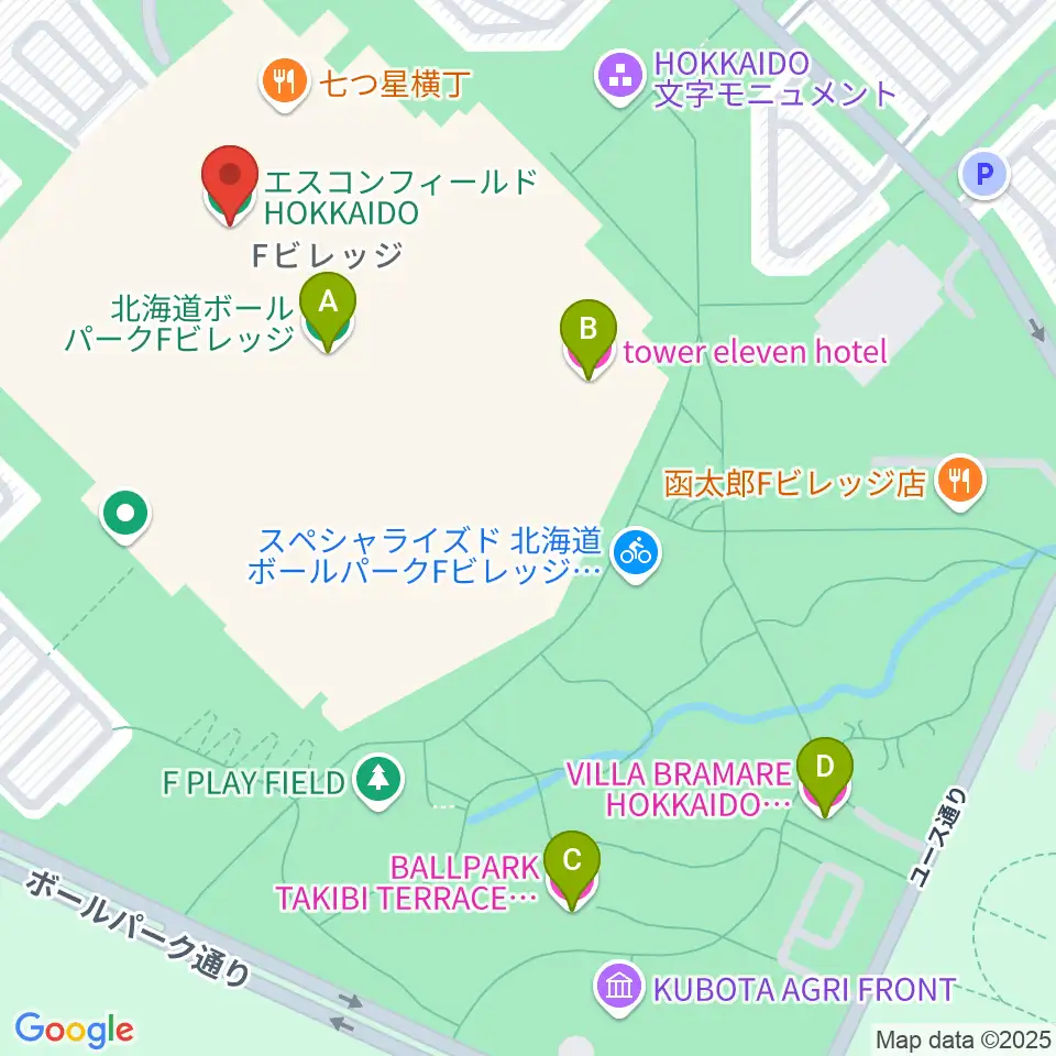 エスコンフィールドHOKKAIDO周辺のホテル一覧地図