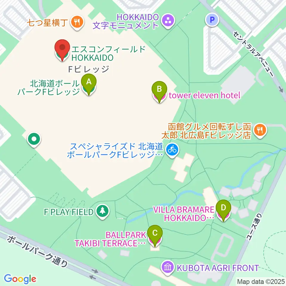 エスコンフィールドHOKKAIDO周辺のホテル一覧地図