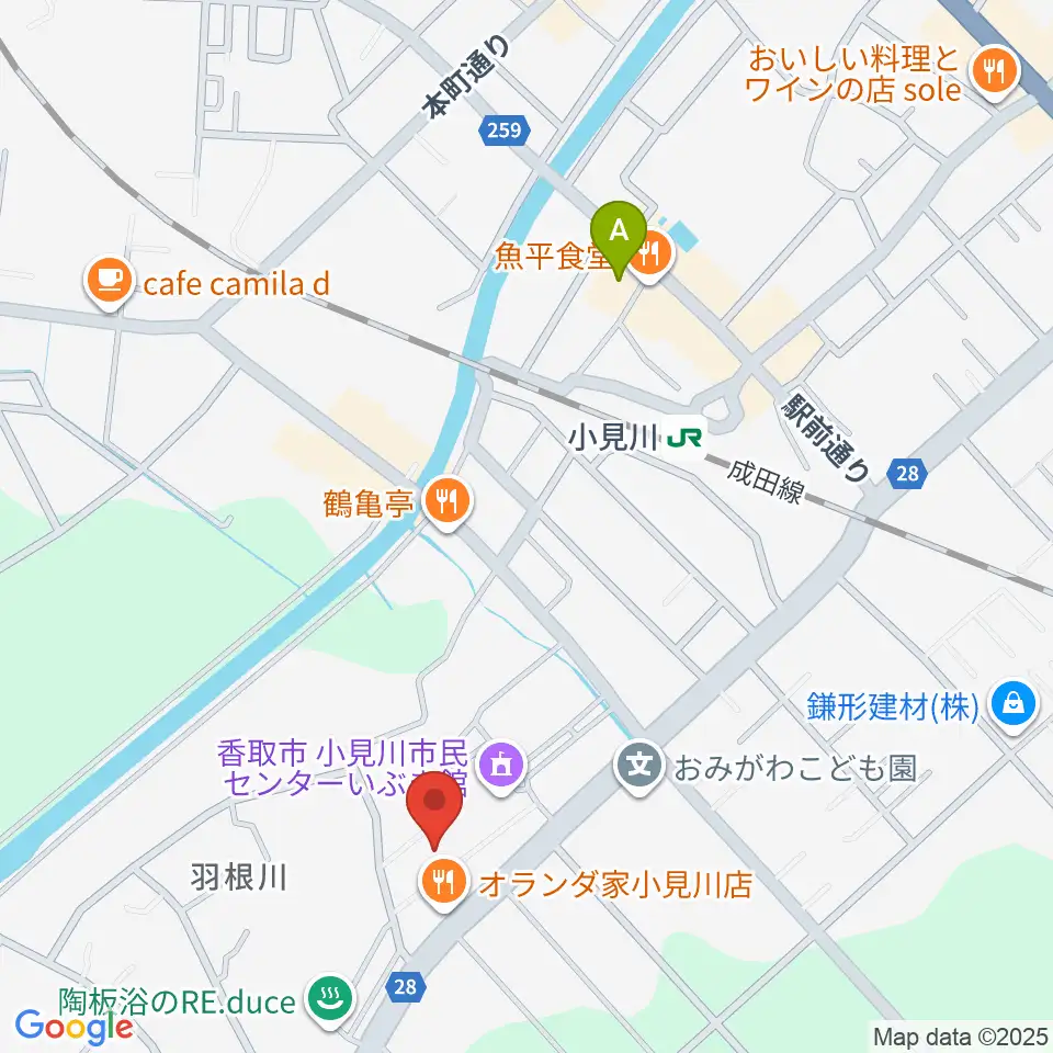 小見川市民センターいぶき館周辺のホテル一覧地図