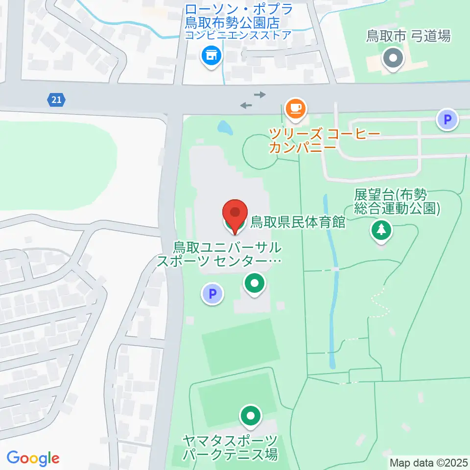 鳥取県民体育館周辺のホテル一覧地図