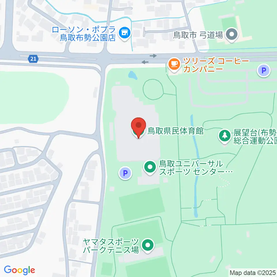 鳥取県民体育館周辺のホテル一覧地図