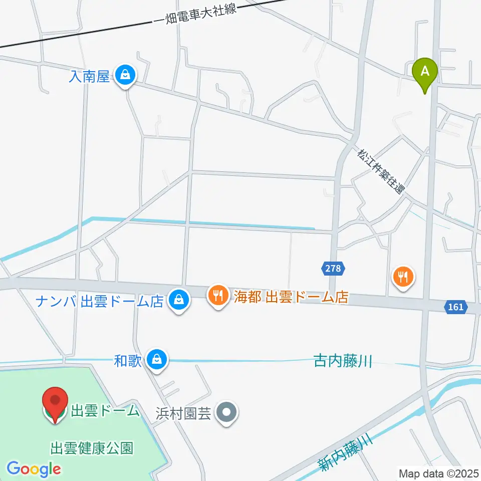 出雲ドーム周辺のホテル一覧地図
