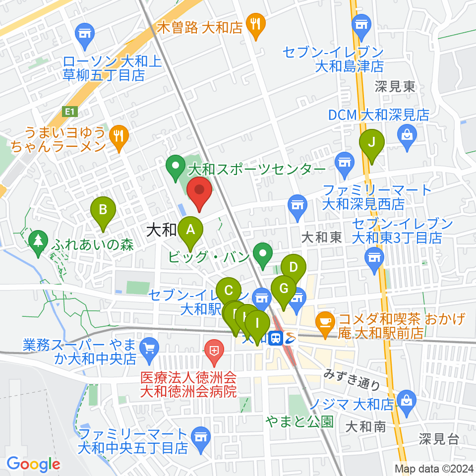 大和スポーツセンター体育会館周辺のホテル一覧地図