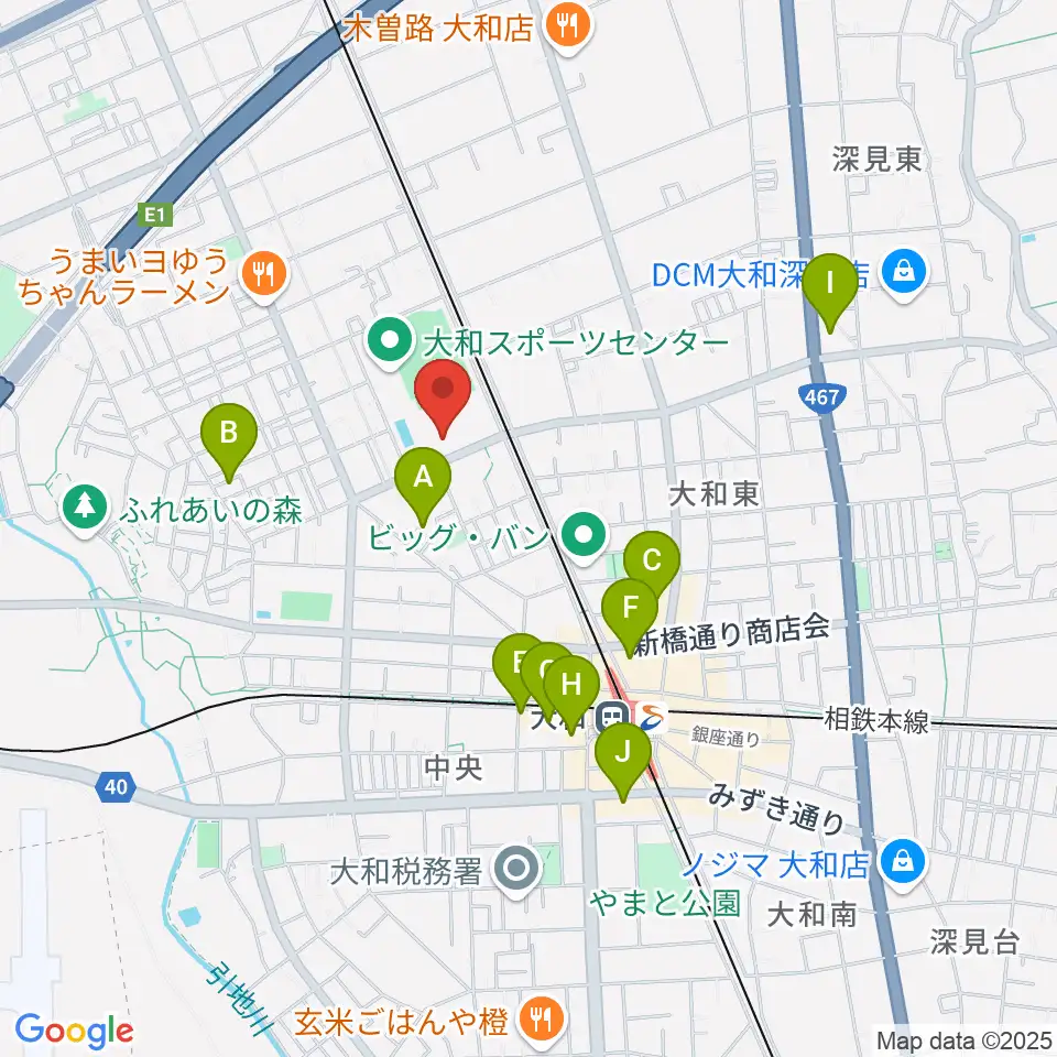 大和スポーツセンター体育会館周辺のホテル一覧地図