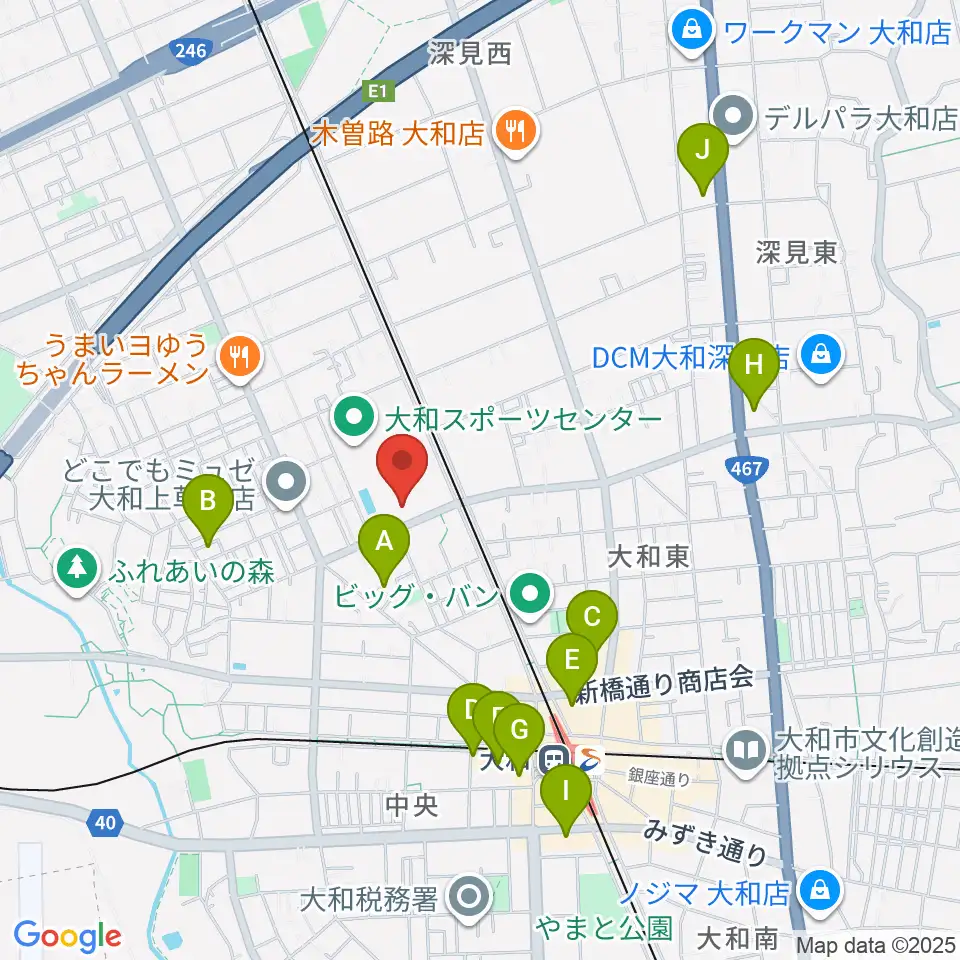 大和スポーツセンター体育会館周辺のホテル一覧地図