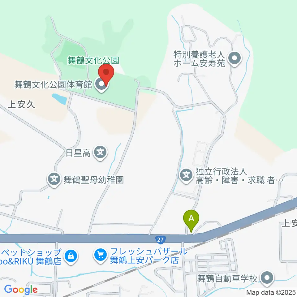 舞鶴文化公園体育館周辺のホテル一覧地図
