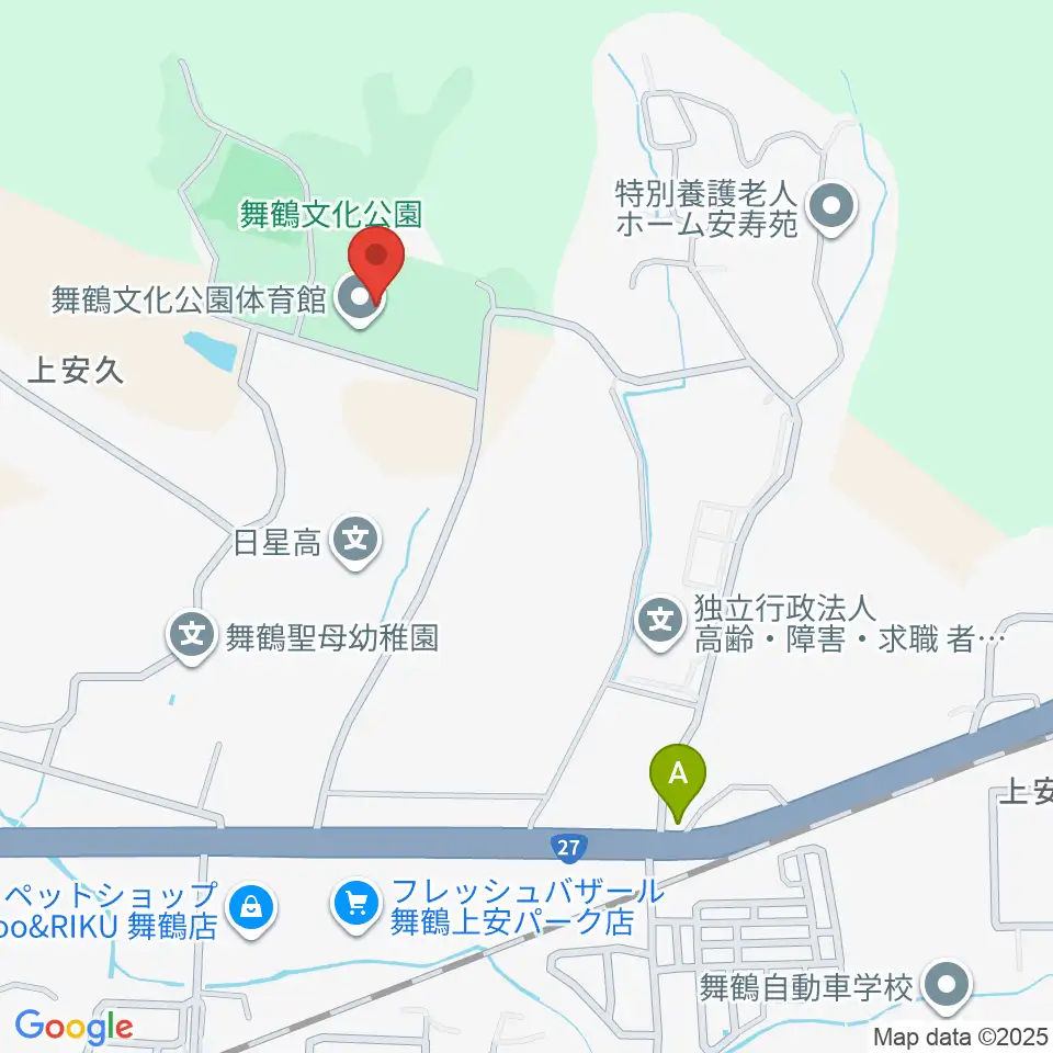 舞鶴文化公園体育館周辺のホテル一覧地図