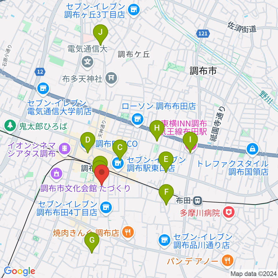 スタジオニド調布店周辺のホテル一覧地図