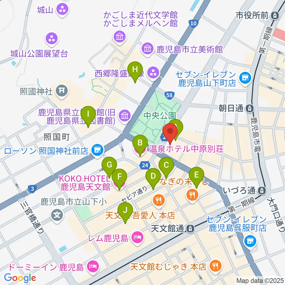 天文館シネマパラダイス周辺のホテル一覧地図