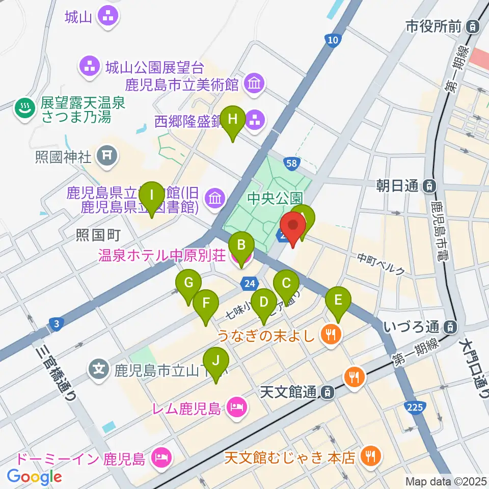 天文館シネマパラダイス周辺のホテル一覧地図