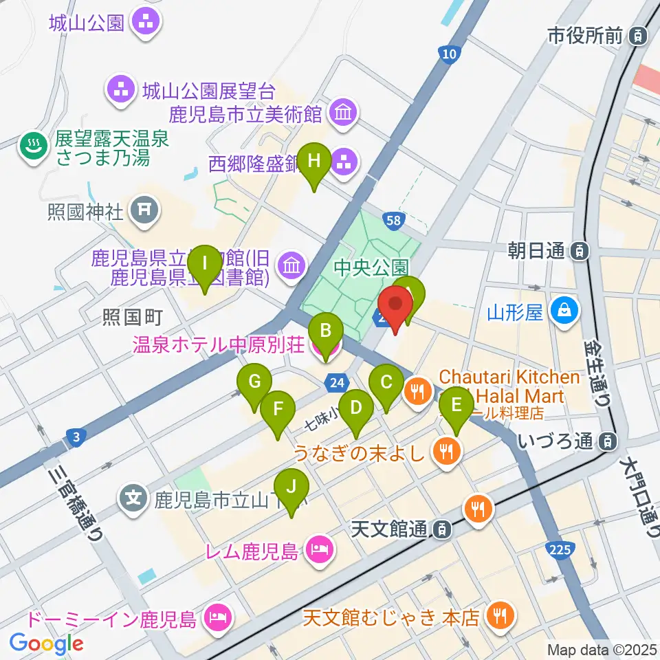 天文館シネマパラダイス周辺のホテル一覧地図