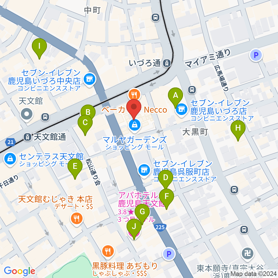 ガーデンズシネマ周辺のホテル一覧地図