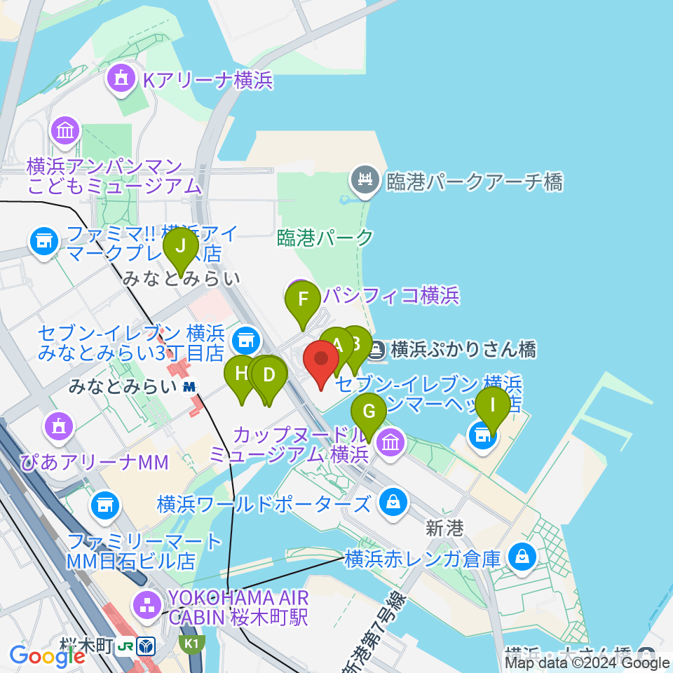 パシフィコ横浜 会議センター周辺のホテル一覧地図