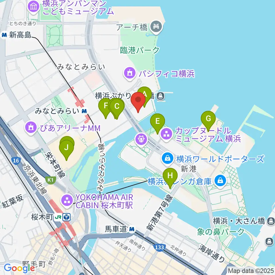 パシフィコ横浜 会議センター周辺のホテル一覧地図