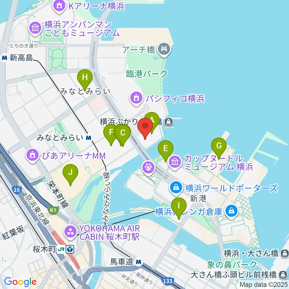 パシフィコ横浜 会議センター周辺のホテル一覧地図