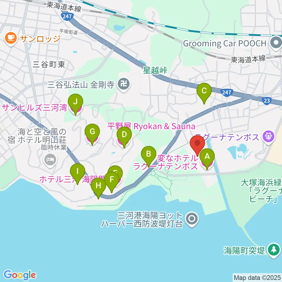 ラグーナテンボス アートシアター周辺のホテル一覧地図