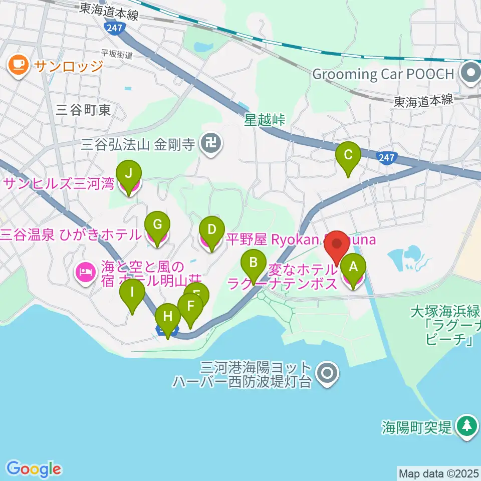 ラグーナテンボス アートシアター周辺のホテル一覧地図
