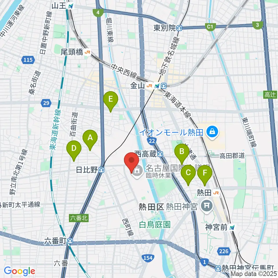 名古屋国際会議場イベントホール周辺のホテル一覧地図
