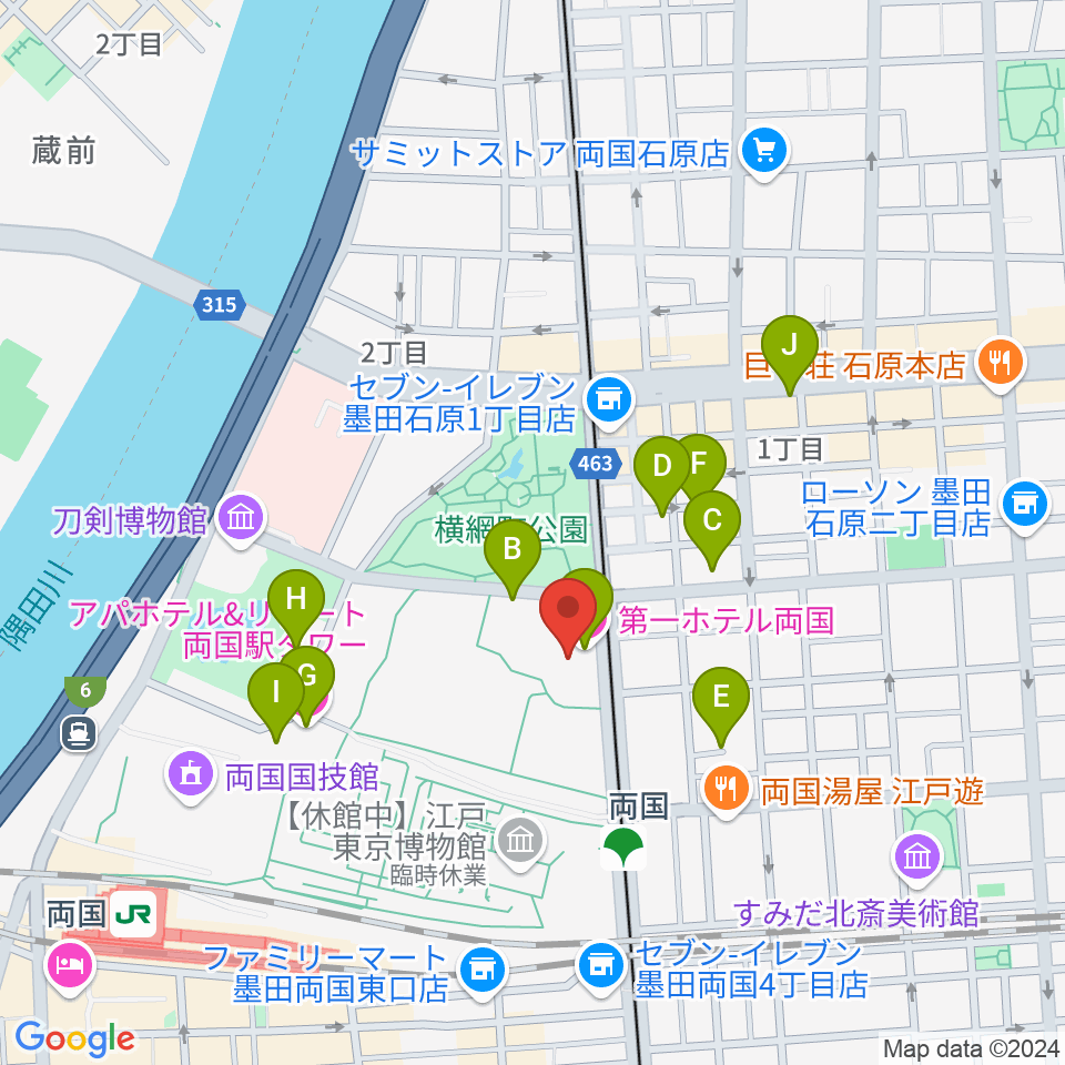 KFCホール周辺のホテル一覧地図