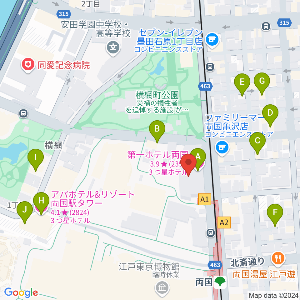 KFCホール周辺のホテル一覧地図