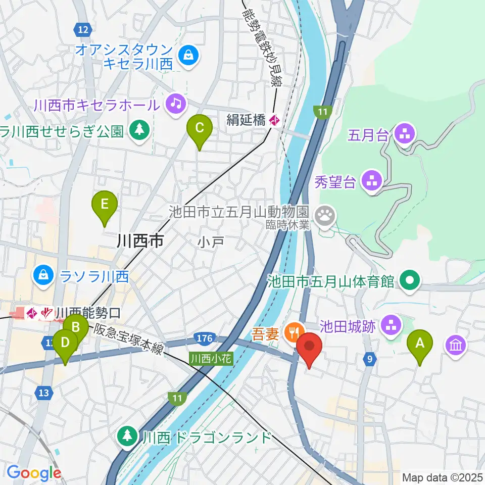 池田呉服座周辺のホテル一覧地図