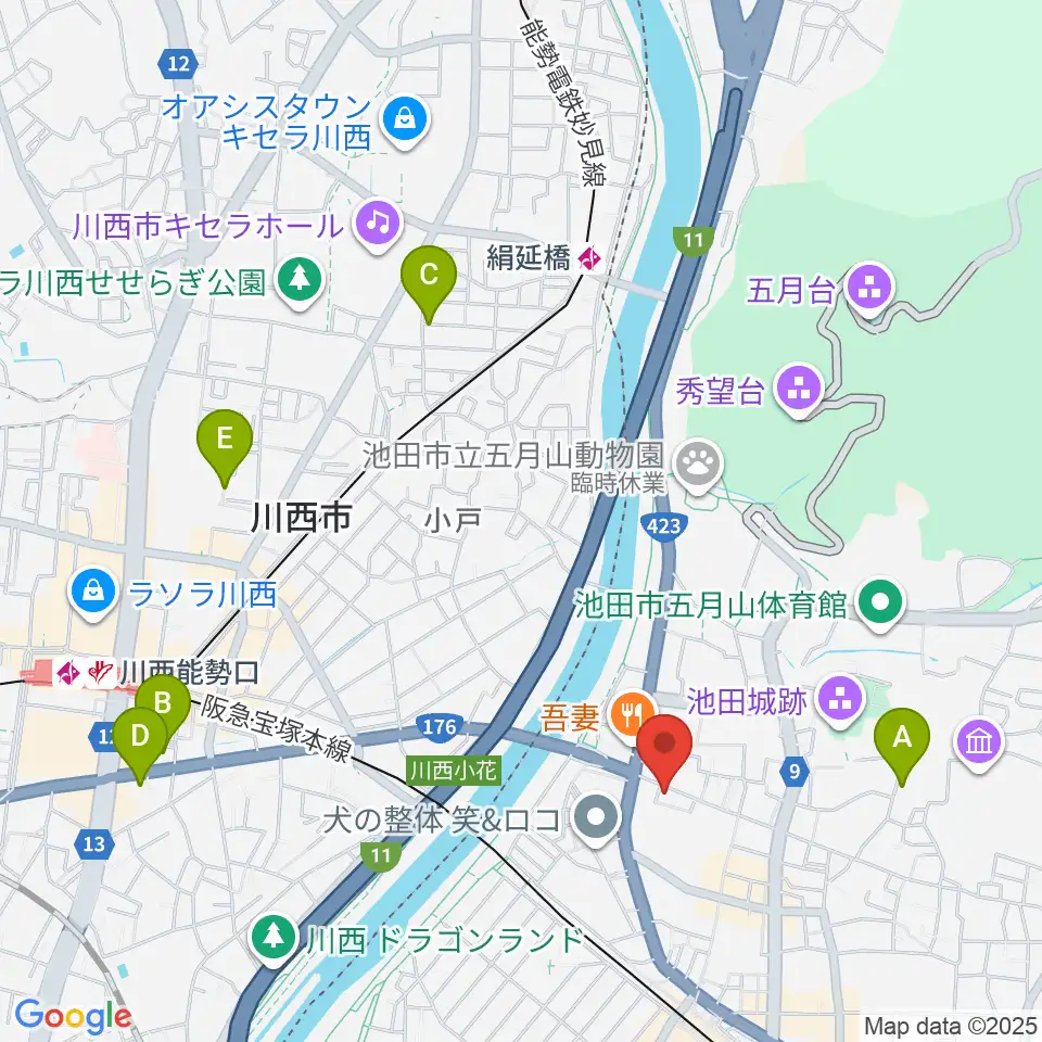 池田呉服座周辺のホテル一覧地図