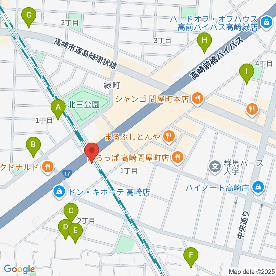ピアノプラザ群馬ぴあの館周辺のホテル一覧地図