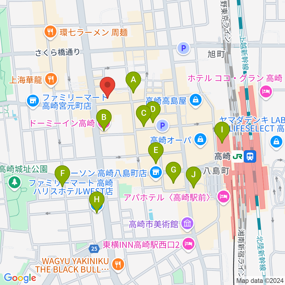 群馬サンバースト周辺のホテル一覧地図