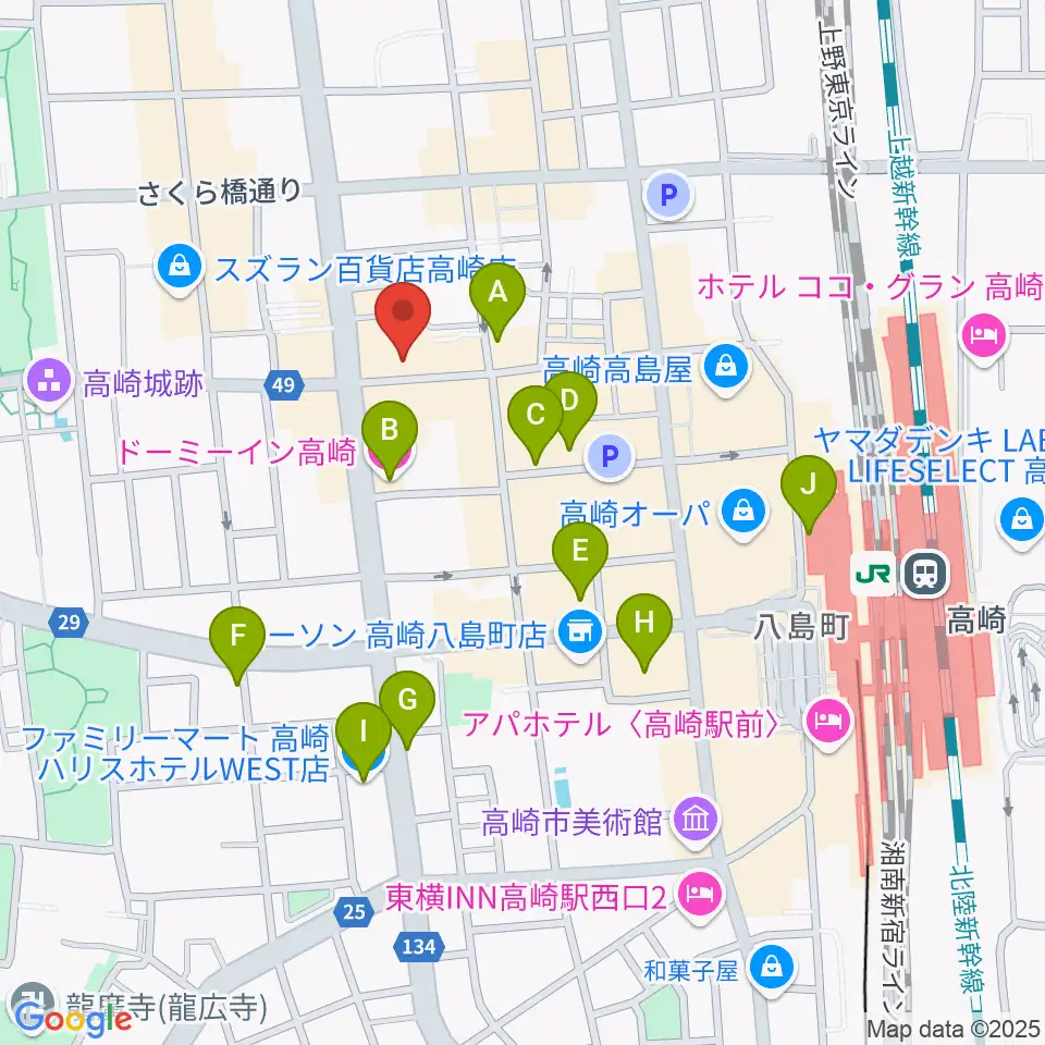 群馬サンバースト周辺のホテル一覧地図