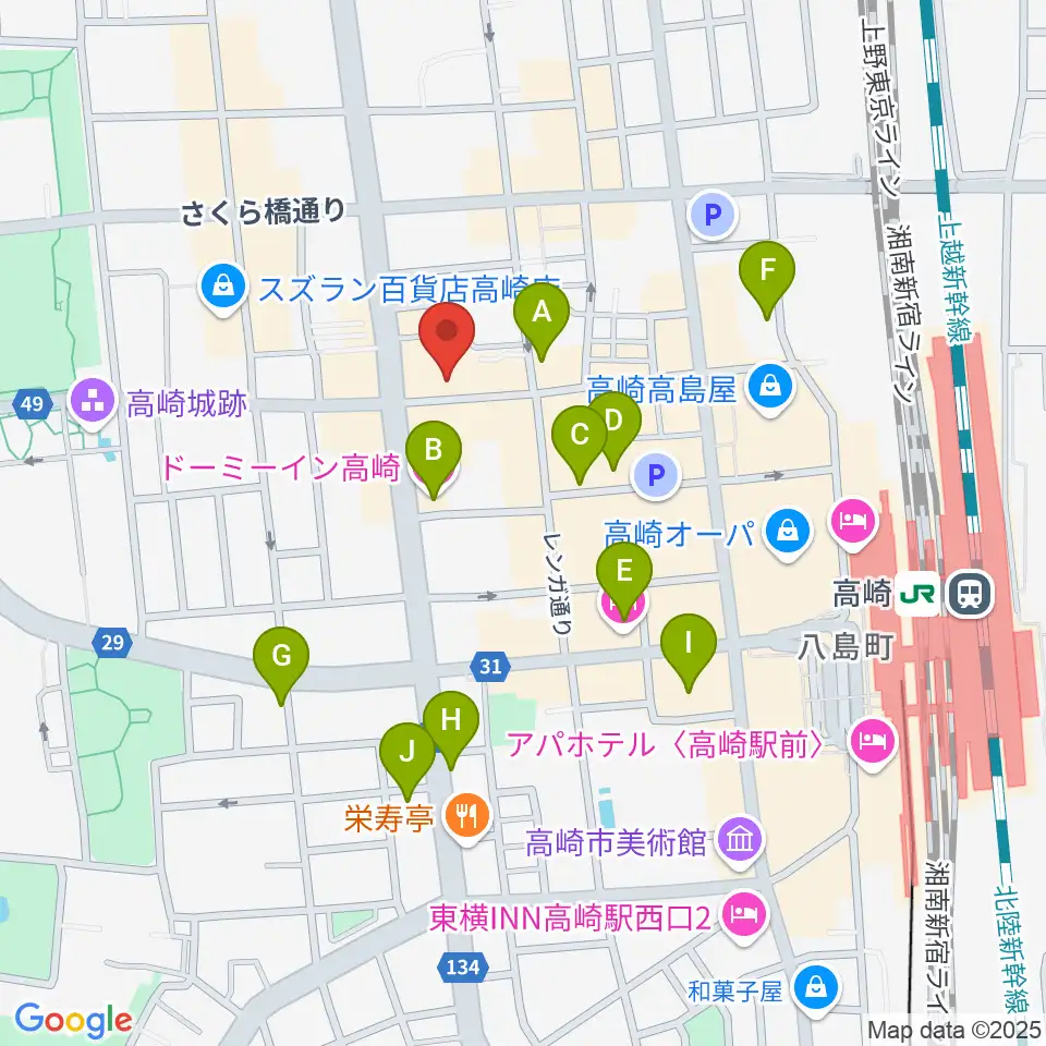 群馬サンバースト周辺のホテル一覧地図