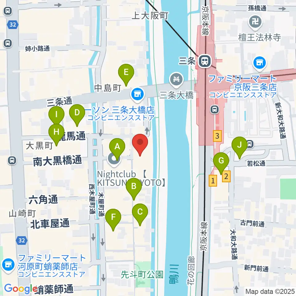先斗町歌舞練場周辺のホテル一覧地図